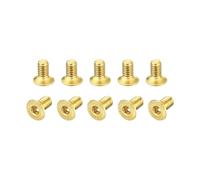 sourcing map Flat Head Socket Cap Screws, M2.5-0.45 x 5mm Brass Inner Hex Drive Fasteners Bolts 20Pcs