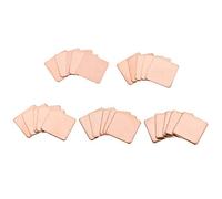 sourcing map Flat IC Chipset Thermal Copper Heatsink for CPU GPU RAM 20 x 20mm with Thickness 0.3/0.5/0.8/1.0/1.5mm Total 25pcs
