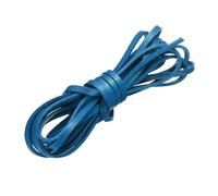 sourcing map Flat Leather Cord, 3.3 Yard 4mm Leather String Strips Lacing for DIY Crafts Making Bracelet Purse Strap, Lake Blue
