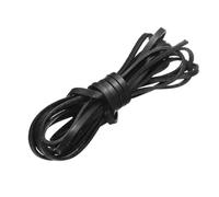 sourcing map Flat Leather Cord, 3.3 Yard 4mm Leather String Strips Lacing for DIY Crafts Making Bracelet Purse Strap, Black