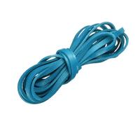 sourcing map Flat Leather Cord, 3.3 Yard 5mm Leather String Strips Lacing for DIY Crafts Making Bracelet Purse Strap, Lake Blue