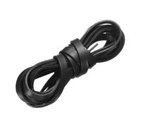 sourcing map Flat Leather Cord, 3.3 Yard 8mm Leather String Strips Lacing for DIY Crafts Making Bracelet Purse Strap, Black