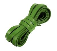 sourcing map Flat Leather Cord, 5.5 Yard 10mm Leather String Strips Lacing for DIY Crafts Making Bracelet Purse Strap, Grass Green