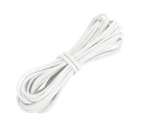 sourcing map Flat Leather Cord, 5.5 Yard 3mm Leather String Strips Lacing for DIY Crafts Making Bracelet Purse Strap, Pure White