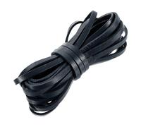 sourcing map Flat Leather Cord, 5.5 Yard 4mm Leather String Strips Lacing for DIY Crafts Making Bracelet Purse Strap, Indigo