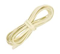 sourcing map Flat Leather Cord, 5.5 Yard 6mm Leather String Strips Lacing for DIY Crafts Making Bracelet Purse Strap, Beige White