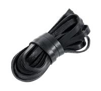 sourcing map Flat Leather Cord, 5.5 Yard 8mm Leather String Strips Lacing for DIY Crafts Making Bracelet Purse Strap, Black
