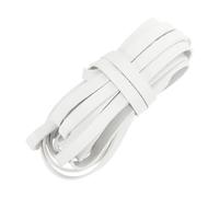 sourcing map Flat Leather Cord, 5.5 Yard 8mm Leather String Strips Lacing for DIY Crafts Making Bracelet Purse Strap, Pure White