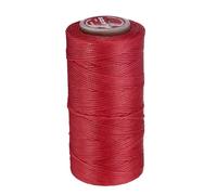 sourcing map Flat Leather Sewing Waxed Thread, 140m / 153 Yards Polyester Wax String, 300D Wax Stitching Cord for Leather Crafts, Bookbinding, Bracelets Braided, Red