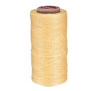 sourcing map Flat Leather Sewing Waxed Thread, 140m / 153 Yards Polyester Wax String, 300D Wax Stitching Cord for Leather Crafts, Bookbinding, Bracelets Braided, Yellow Brown
