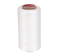 sourcing map Flat Leather Sewing Waxed Thread, 200m / 219 Yards Polyester Wax String, 210D Wax Stitching Cord for Leather Crafts, Bookbinding, Bracelets Braided, White