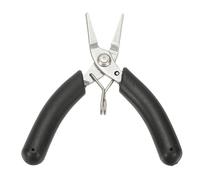 sourcing map Flat Nose Pliers 4" Mini Pliers with Jaw & Non-Slip PVC Handle Thin Precision Jewelry Serrated Jaw Micro for Jewelry Model Electronic 3D Print, Black