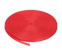 sourcing map Flat Nylon Webbing Strap 3/8 Inch 50 Yards Polypropylene Webbing Bright Red for Backpack, Luggage-rack, Outdoor Climbing, DIY Craft