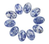 sourcing map Flat Oval Stone,Oval Cabochons Stones 14mm x 10mm Natural Stone Cabochons for Jewelry Making DIY Photo Frame Home Decor (Pack of 10, Blue)