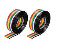 sourcing map Flat Ribbon Cable 10P Rainbow IDC Wire 1.27mm Pitch 1m Long 2pcs