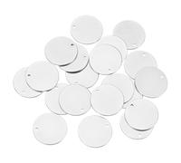 sourcing map Flat Round Blank Stamping Tag Pendants Charm,20Pcs 20mm Diameter - 304 Stainless Steel Metal Charm with Hole for Necklace Earring Jewelry Making (Silver)