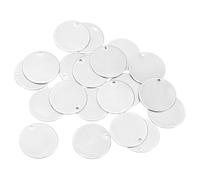 sourcing map Flat Round Blank Stamping Tag Pendants Charm,20Pcs 25mm Diameter - 304 Stainless Steel Metal Charm with Hole for Necklace Earring Jewelry Making (Silver)