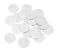 sourcing map Flat Round Blank Stamping Tag Pendants Charm,30Pcs 30mm Diameter - 304 Stainless Steel Metal Charm with Hole for Necklace Earring Jewelry Making (Silver)