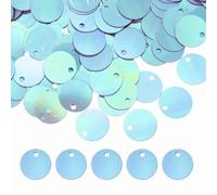 sourcing map Flat Round Sequins, 2100Pcs 10mm/0.4 Inch Loose Paillettes AB Light Purple Craft Sewing Sequins with Single Side Hole for DIY, Embroidery Clothing, Jewelry Making