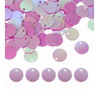 sourcing map Flat Round Sequins, 2100Pcs 10mm/0.4 Inch Loose Paillettes AB Rose Red Craft Sewing Sequins with Single Side Hole for DIY, Embroidery Clothing, Jewelry Making