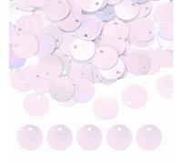 sourcing map Flat Round Sequins, 2100Pcs 10mm/0.4 Inch Loose Paillettes AB White Craft Sewing Sequins with Single Side Hole for DIY, Embroidery Clothing, Jewelry Making