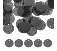 sourcing map Flat Round Sequins, 240Pcs 20mm/0.8 Inch Loose Paillettes Bling Black Craft Sewing Sequins with Single Side Hole for DIY, Embroidery Clothing, Jewelry Making