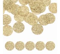 sourcing map Flat Round Sequins, 240Pcs 20mm/0.8 Inch Loose Paillettes Bling Light Gold Craft Sewing Sequins with Single Side Hole for DIY, Embroidery Clothing, Jewelry Making