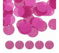 sourcing map Flat Round Sequins, 240Pcs 20mm/0.8 Inch Loose Paillettes Bling Rose Red Craft Sewing Sequins with Single Side Hole for DIY, Embroidery Clothing, Jewelry Making