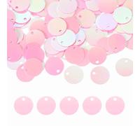 sourcing map Flat Round Sequins, 600Pcs 10mm/0.4 Inch Loose Paillettes AB Dark Pink Craft Sewing Sequins with Single Side Hole for DIY, Embroidery Clothing, Jewelry Making