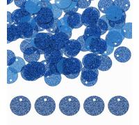 sourcing map Flat Round Sequins, 600Pcs 10mm/0.4 Inch Loose Paillettes Bling Bright Blue Craft Sewing Sequins with Single Side Hole for DIY, Embroidery Clothing, Jewelry Making