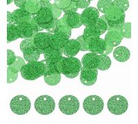 sourcing map Flat Round Sequins, 600Pcs 10mm/0.4 Inch Loose Paillettes Bling Green Craft Sewing Sequins with Single Side Hole for DIY, Embroidery Clothing, Jewelry Making