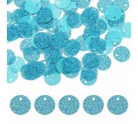sourcing map Flat Round Sequins, 600Pcs 10mm/0.4 Inch Loose Paillettes Bling Light Blue Craft Sewing Sequins with Single Side Hole for DIY, Embroidery Clothing, Jewelry Making