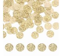 sourcing map Flat Round Sequins, 600Pcs 10mm/0.4 Inch Loose Paillettes Bling Light Gold Craft Sewing Sequins with Single Side Hole for DIY, Embroidery Clothing, Jewelry Making