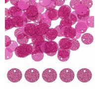 sourcing map Flat Round Sequins 600Pcs 10mm/0.4" Rose Red DIY Sewing | Loose Paillettes Bling,Sequins with Single Side Hole,DIY Craft for Clothing Embroidery Jewelry Making