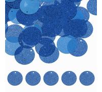 sourcing map Flat Round Sequins, 90Pcs 30mm/1.2 Inch Loose Paillettes Bling Bright Blue Craft Sewing Sequins with Single Side Hole for DIY, Embroidery Clothing, Jewelry Making