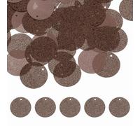 sourcing map Flat Round Sequins, 90Pcs 30mm/1.2 Inch Loose Paillettes Bling Coffee Craft Sewing Sequins with Single Side Hole for DIY, Embroidery Clothing, Jewelry Making
