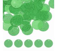 sourcing map Flat Round Sequins, 90Pcs 30mm/1.2 Inch Loose Paillettes Bling Green Craft Sewing Sequins with Single Side Hole for DIY, Embroidery Clothing, Jewelry Making