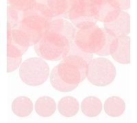 sourcing map Flat Round Sequins, 90Pcs 30mm/1.2 Inch Loose Paillettes Bling Light Pink Craft Sewing Sequins with Single Side Hole for DIY, Embroidery Clothing, Jewelry Making