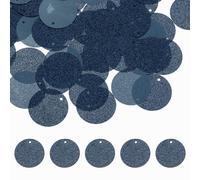 sourcing map Flat Round Sequins, 90Pcs 30mm/1.2 Inch Loose Paillettes Bling Navy Blue Craft Sewing Sequins with Single Side Hole for DIY, Embroidery Clothing, Jewelry Making