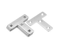 sourcing map Flat T Shape Repair Mending Plate, 50mmx50mm, Stainless Steel Joining Bracket Support Brace, Pack of 5