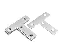 sourcing map Flat T Shape Repair Mending Plate, 60mmx60mm, Stainless Steel Joining Bracket Support Brace, Pack of 5
