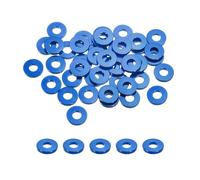 sourcing map Flat Washers Aluminium Alloy M5 Thickening Washer for RC Model Parts Dark Blue 50Pcs