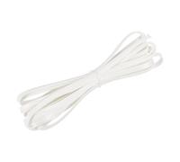 sourcing map Flat Waxed Threads,5 Yard 4mm Leather Sewing Thread Polyester Waxed String for Hand Sewing Weaving Bracelet Necklace DIY Craft, White