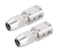 sourcing map Flex Collet Coupler CNC Stainless Steel with 5mm Motor Shaft and 4mm Flex Shaft Flexible Coupling Motor Shaft Locker for DIY RC Boat, Positive, Pack of 2