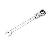 sourcing map Flex-Head Ratcheting Combination Wrench 9mm 72-Teeth Metric Standard Ratchet Box and Open End CR-V Steel Double Ended Wrench for Fasteners Nuts Bolts