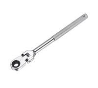 sourcing map Flex Head Ratcheting Wrench 7mm Metric Carbon Steel Chrome Plating Quick-Release 12-Point 72-Tooth Ratchet Wrench with Anti-Slip Handle for Home Auto Repair Machine Maintenance