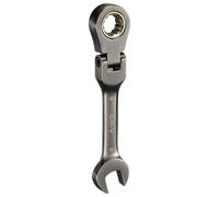 sourcing map Flex Head Stubby Ratcheting Combination Wrench 9mm Metric 72-Teeth CR-V Steel Nickel Plated Flex-Head Ratchet Wrench for Fasteners Nut Bolt