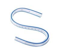 sourcing map Flexible Curve Ruler 300mm (12") Metric and Inch Double Side Bendable Curve Plastic Graduated Rulers for Engineering Drawing Design Graphics Garment, Blue White