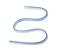 sourcing map Flexible Curve Ruler 750mm (30") Metric and Inch Double Side Bendable Curve Plastic Graduated Rulers for Engineering Drawing Design Graphics Garment, Blue White