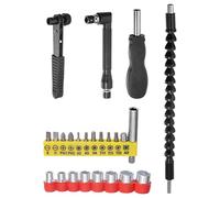 sourcing map Flexible Drill Bit Extension Kits, 24pcs Screwdriver Bit Set 1/4" Hex Shank Screw Driver Kit Handle Tools with Black Flexible Extension Bit Shaft